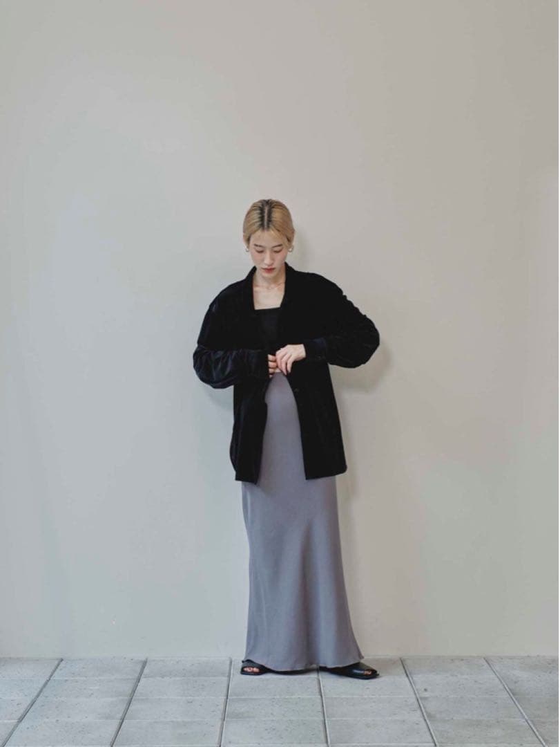 TODAYFUL Roundhem Velour Shirts ブラック