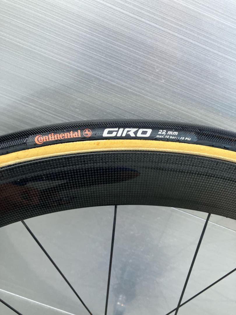 フルクラム　レーシングスピード50カーボンホイール前後セット　タイヤ&予備タイヤ