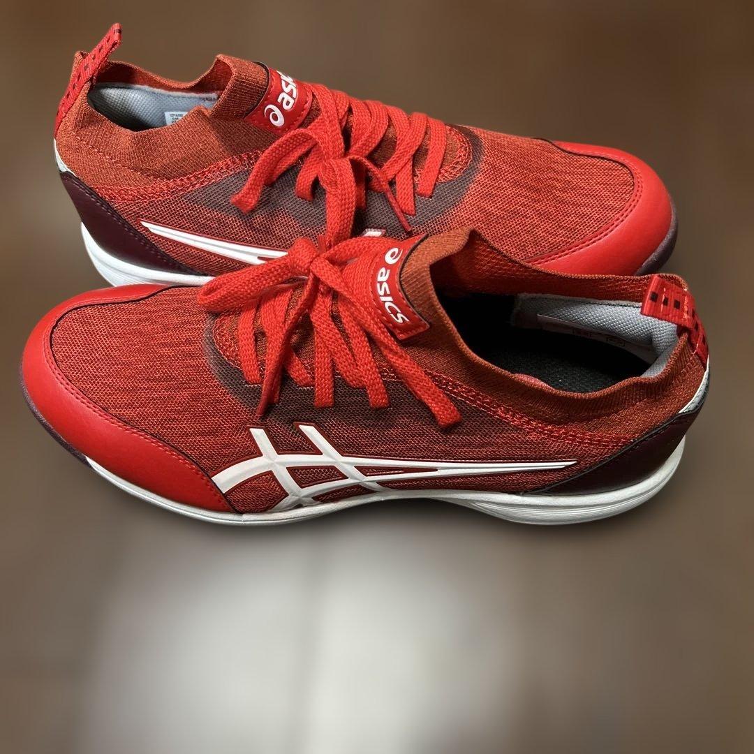 asics アシックス　安全靴　ウインジョブ　美品　25.5cm レッド