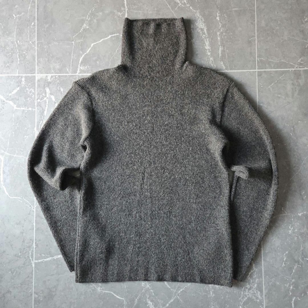 ​希少 仏製 アニエスベーオム タートルネックニット 2 グレー ベビーアルパカ