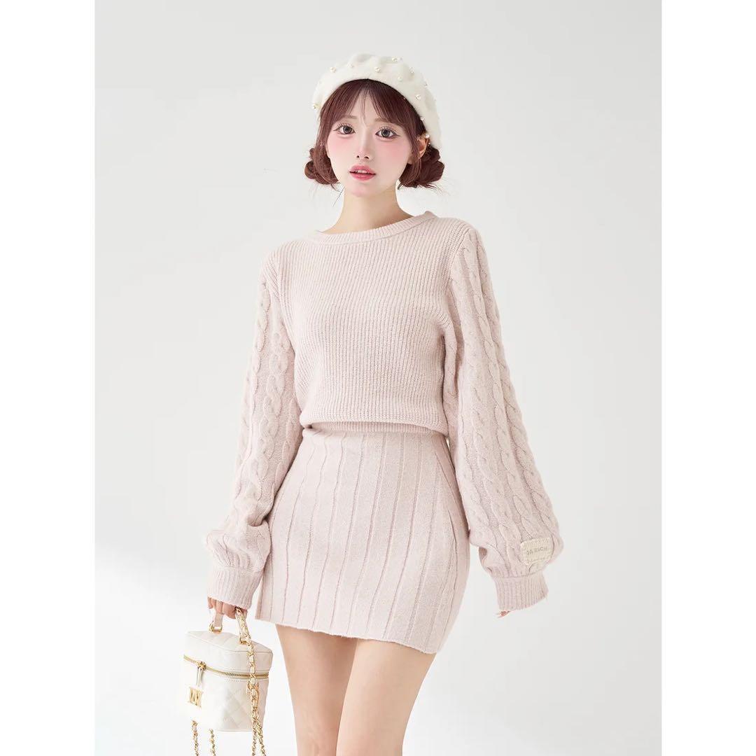 ★☆彡ダーリッチハートオープンニットミニワンピース