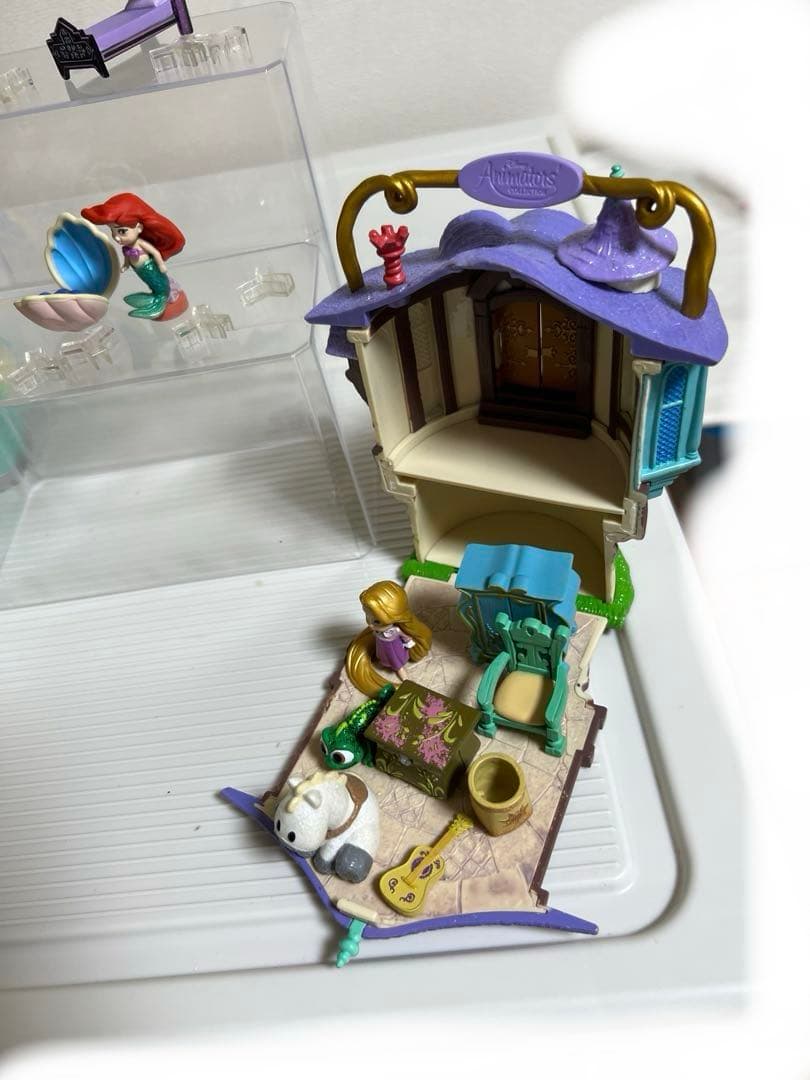 ディズニー、アニメータードール（ミニ）リトルズ、アリエル、アナ雪ベッドフィギュア