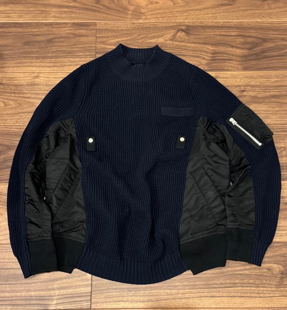 【sacai(サカイ) 】MA-1ニットプルオーバー