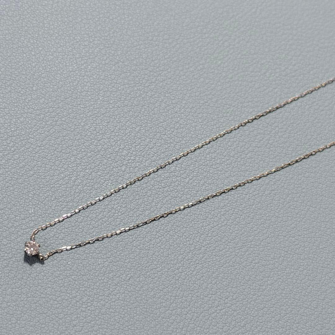 【 渡邊】K18 一粒ダイヤモンド ネックレス 0.1ct WG YG