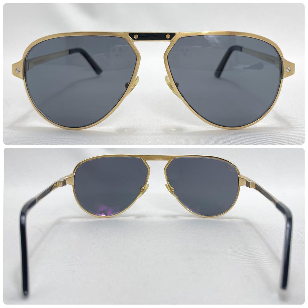 美品✨Cartier カルティエ サングラス CT0101S ティアドロップ 金