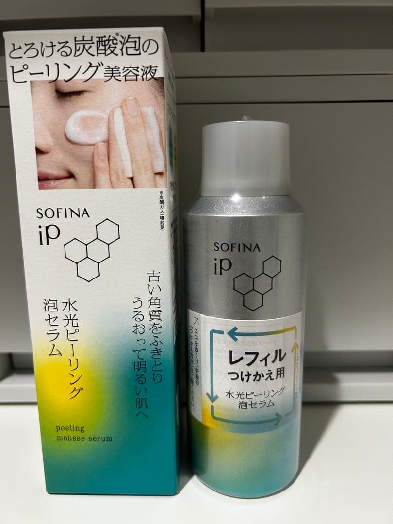 SOFINA iP 水光ピーリング泡セラム 120g レフィル付　ふきとり美容液