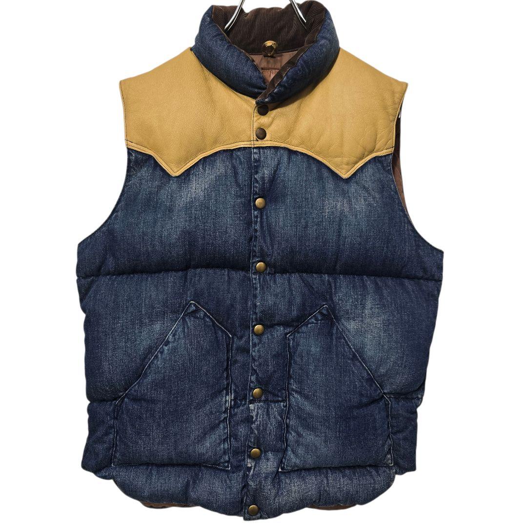 ロッキーマウンテンフェザーベッド ダウンベスト デニム 40