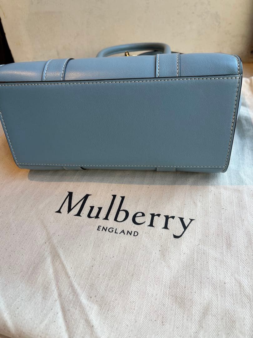 【新品未使用】マルベリー　ミニ ジップド ベイズウォーター　ポプリンブルー