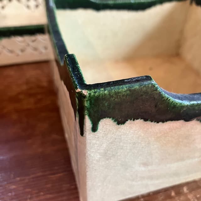 江戸後期 松齋 織部 透かし お重 器 古織部 皿 骨董 アンティーク 古道具