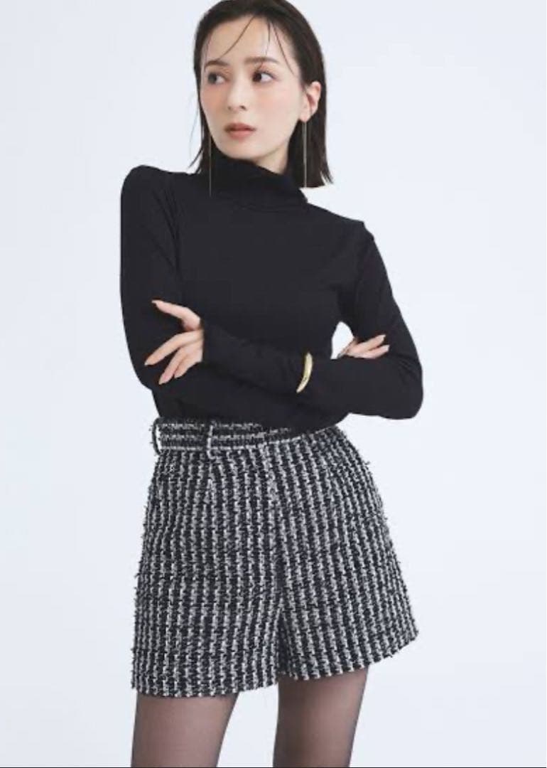 アニュアンス anuans ツイードショートパンツ （BLACK）