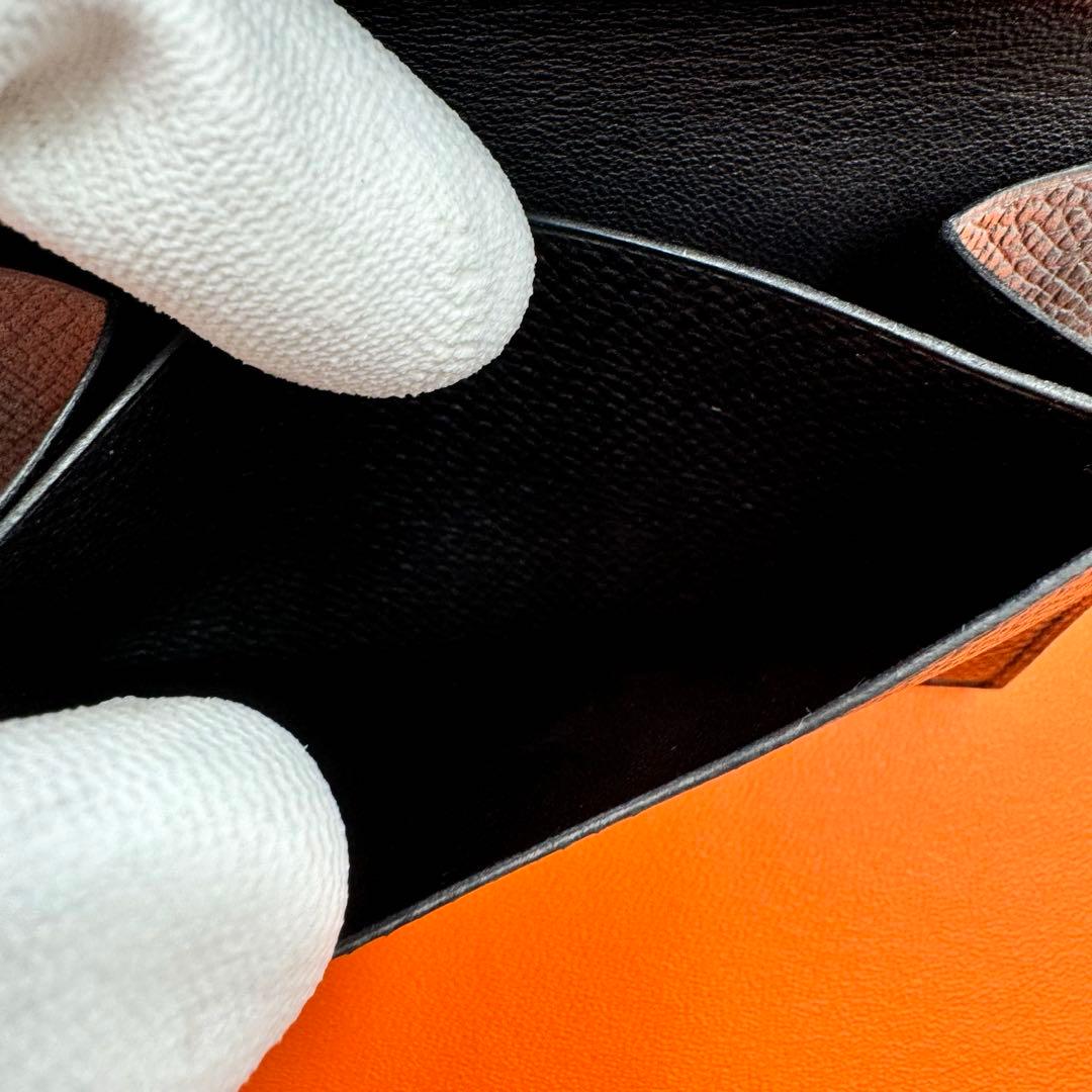 極美品✨HERMES 名刺入れ　セリエボタン ブラック　I刻印　レザー