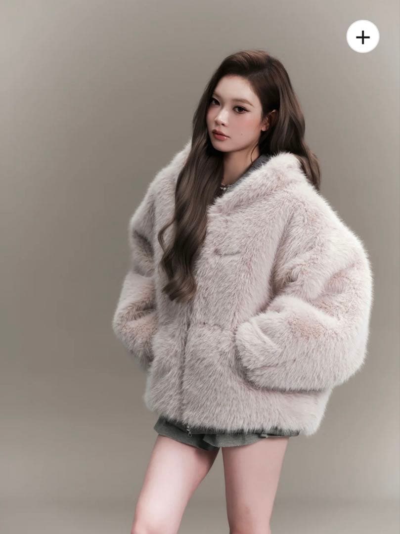 トップス ANDWANG Kirakira 2way fur zip up