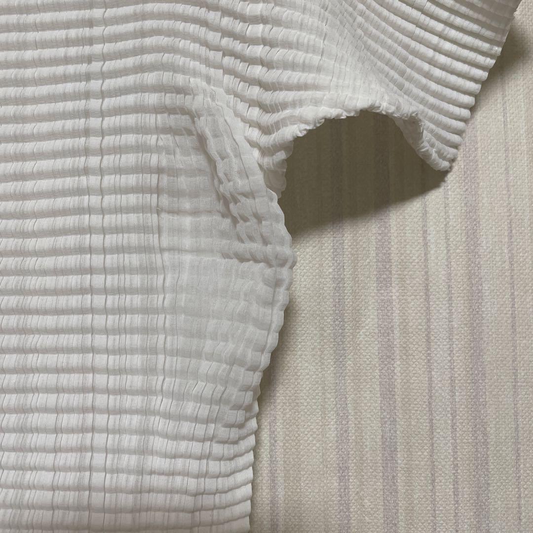 ISSEY MIYAKE 長袖トップス プリーツ加工 ホワイト