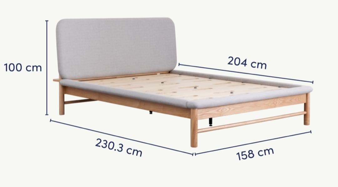 コアラファブリックベッドフレーム ダブル【引き渡し都内】