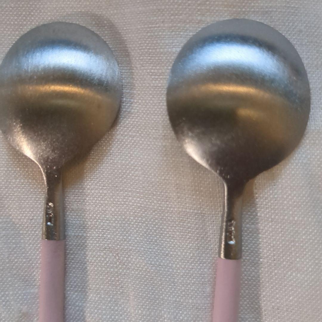 新品　クチポール　ティースプーン　8本セット　ピンク×シルバー