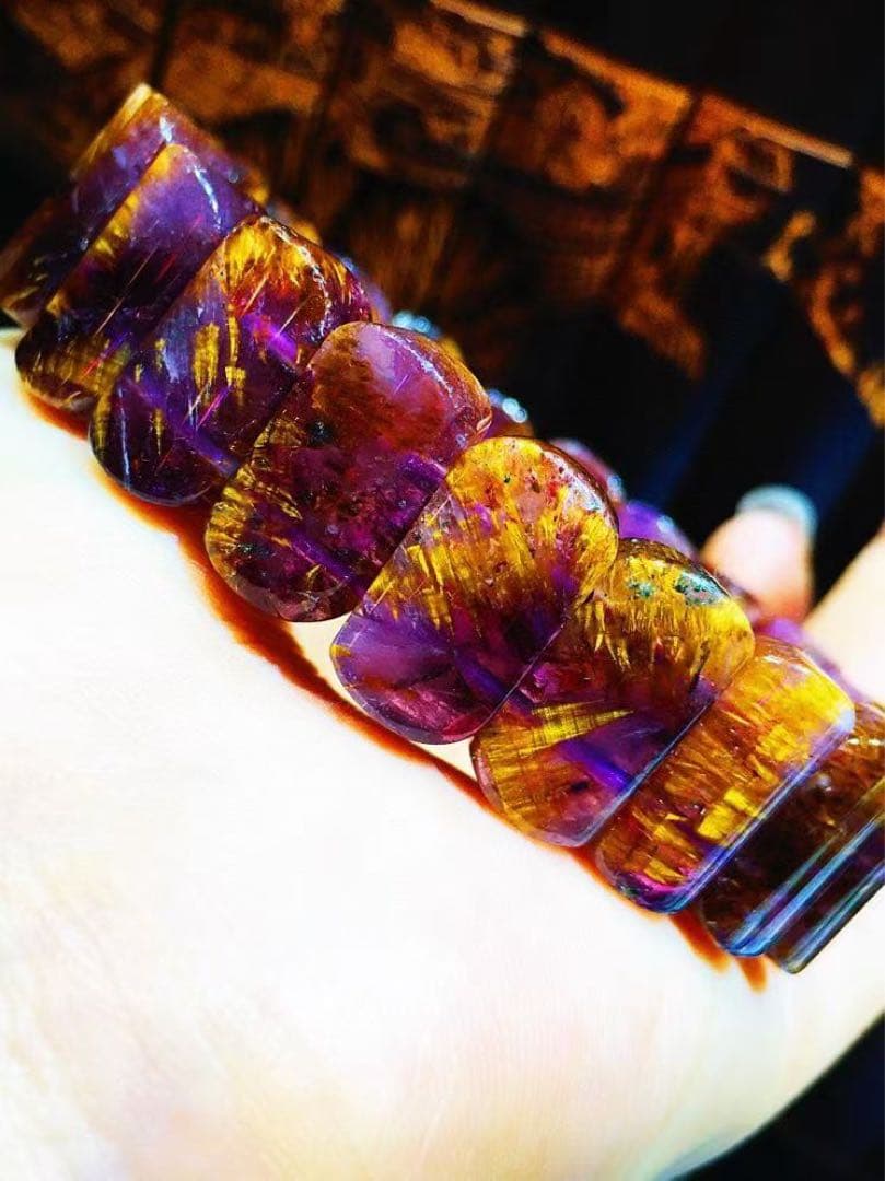 ⭐︎【天然 】カコクセナイト イン アメジスト ブレスレット バングル