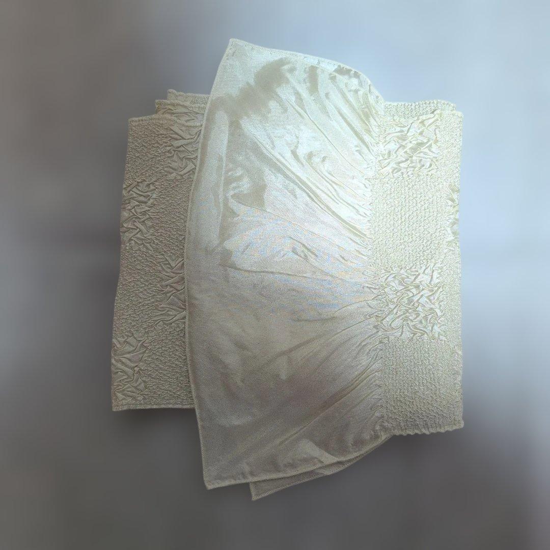 帯締め帯揚げ重ね襟 アイボリー パールフリル付き セット