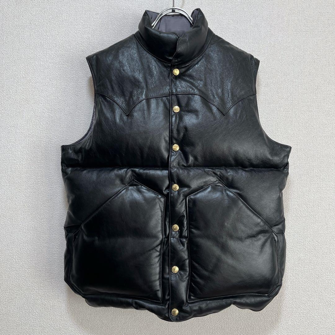 【未使用品】RAINBOW COUNTRY フルレザー ダウンベスト M