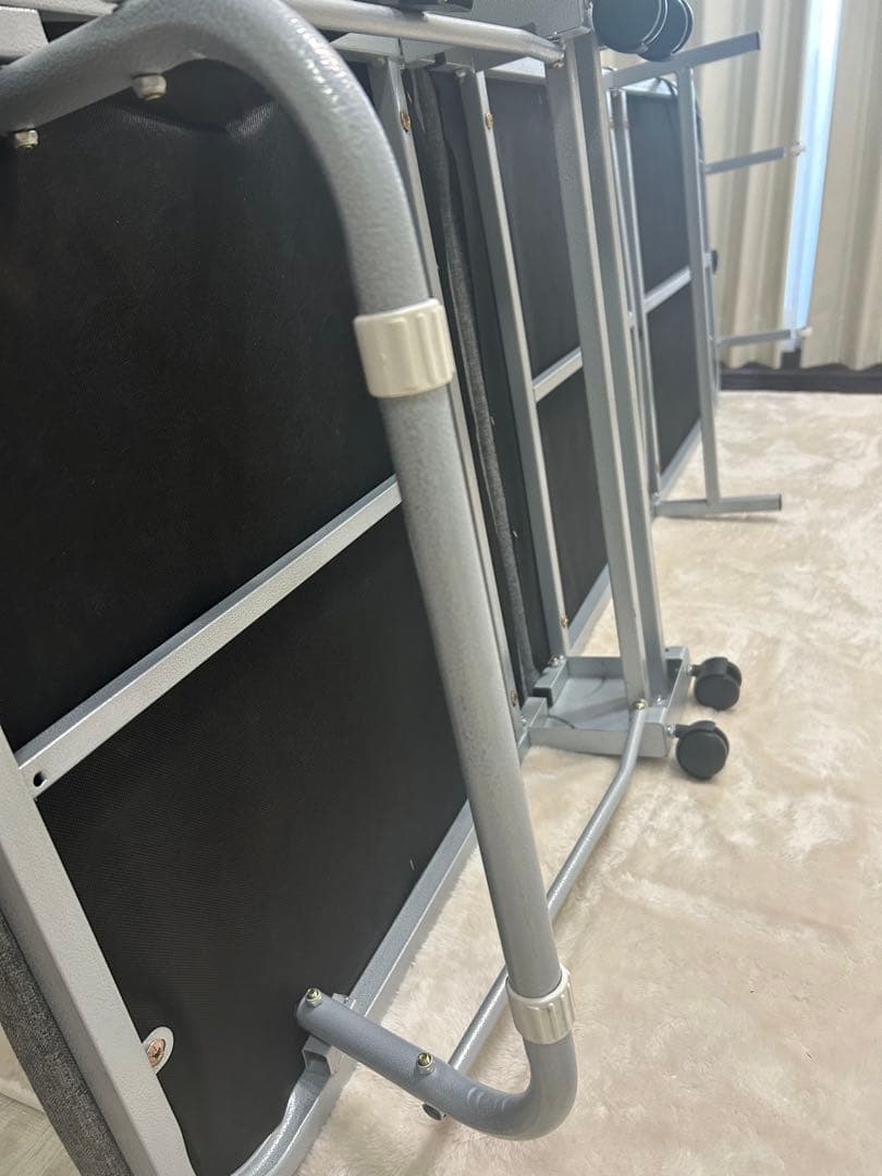 グレー 折りたたみベッド キャスター付き