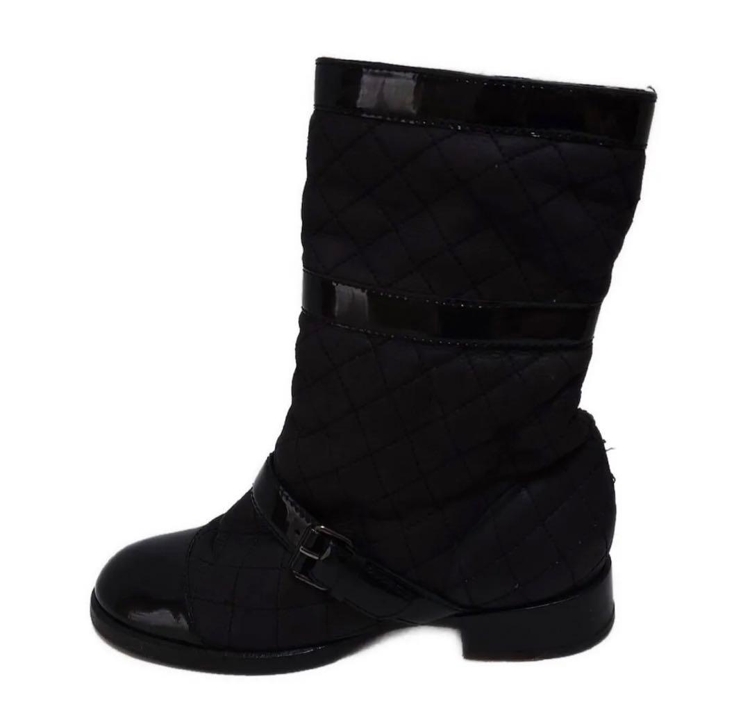 CHANEL キルティングショートブーツ 37 C