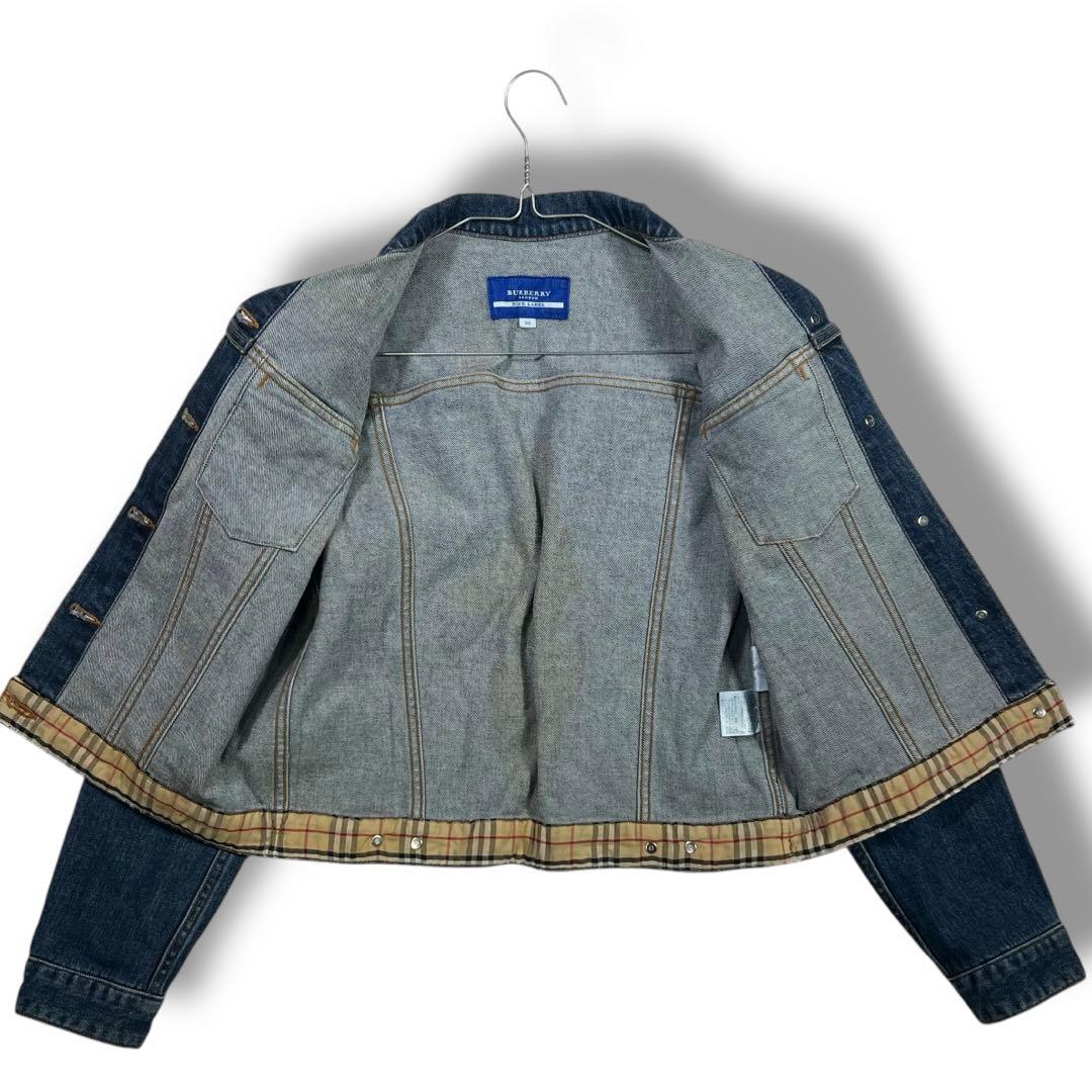 バーバリーロンドン デニムジャケット Gジャン ノバチェック メタルボタン