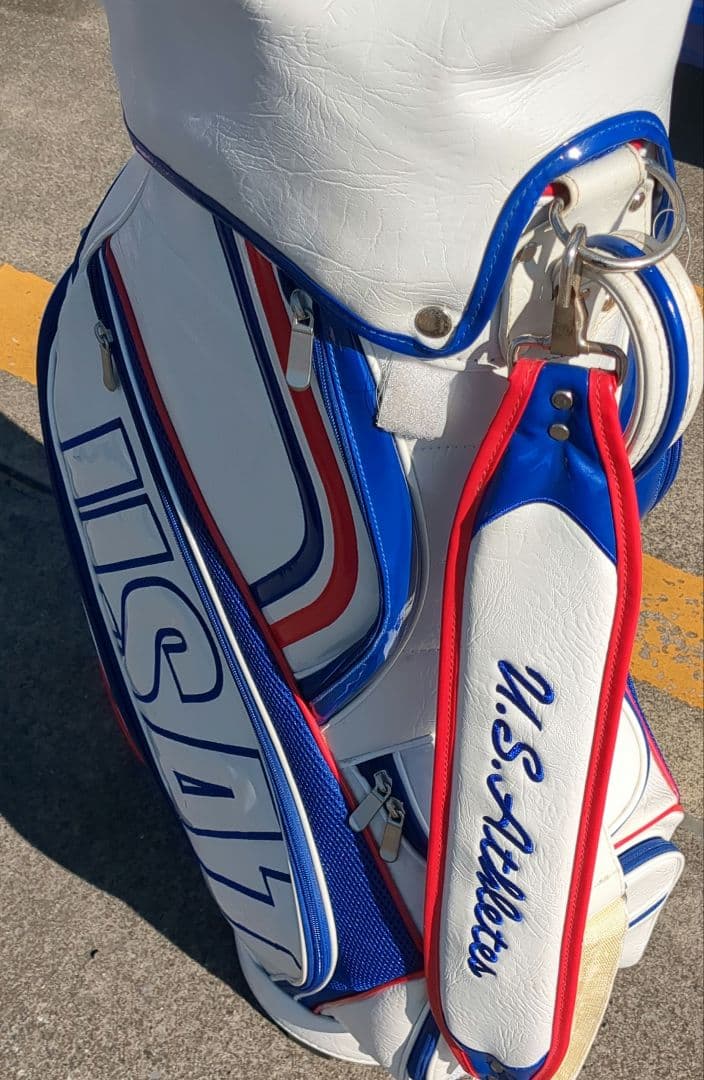 美品　USA キャディバッグ ホワイト/ブルー/レッド