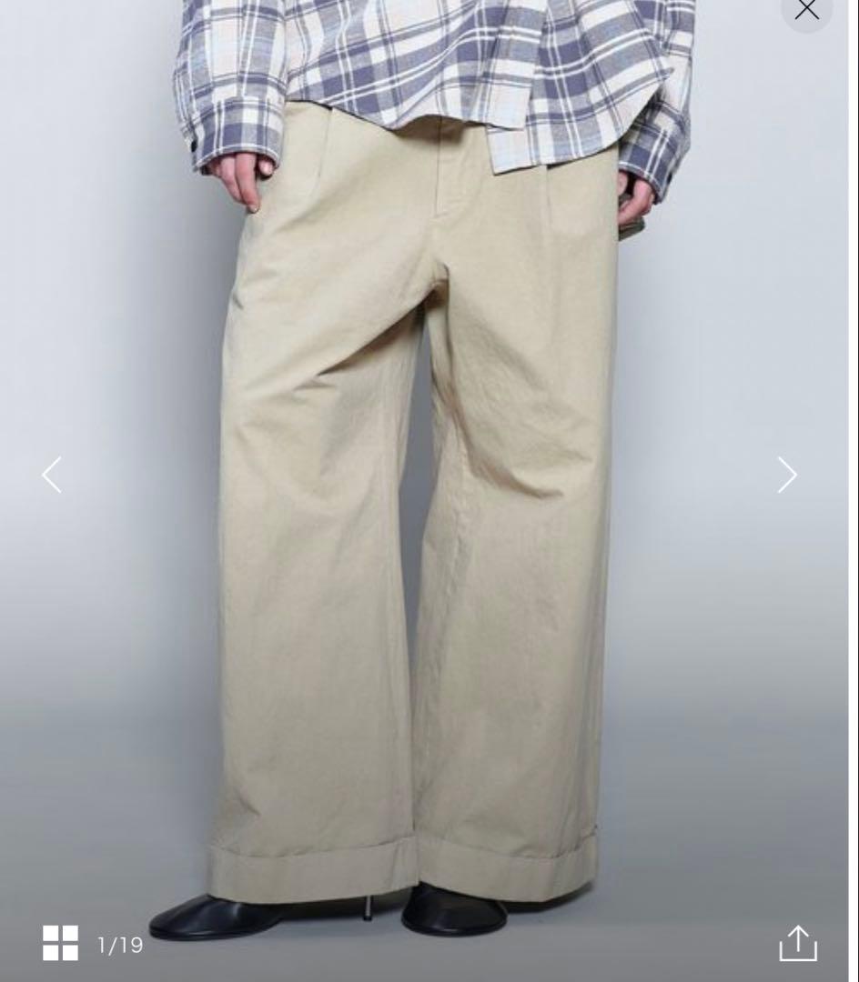 6(ROKU) コットン チノ ワイド パンツ Mサイズ(38)