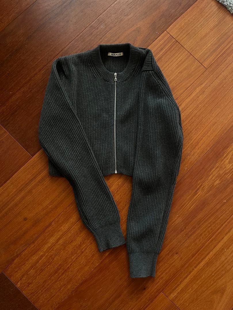 ほぼ未使用　AURALEE リブニットウールカーディガン　サイズ1