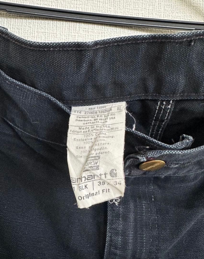 carhartt ダブルニー　USA製　ブラック　サイズ 38X34