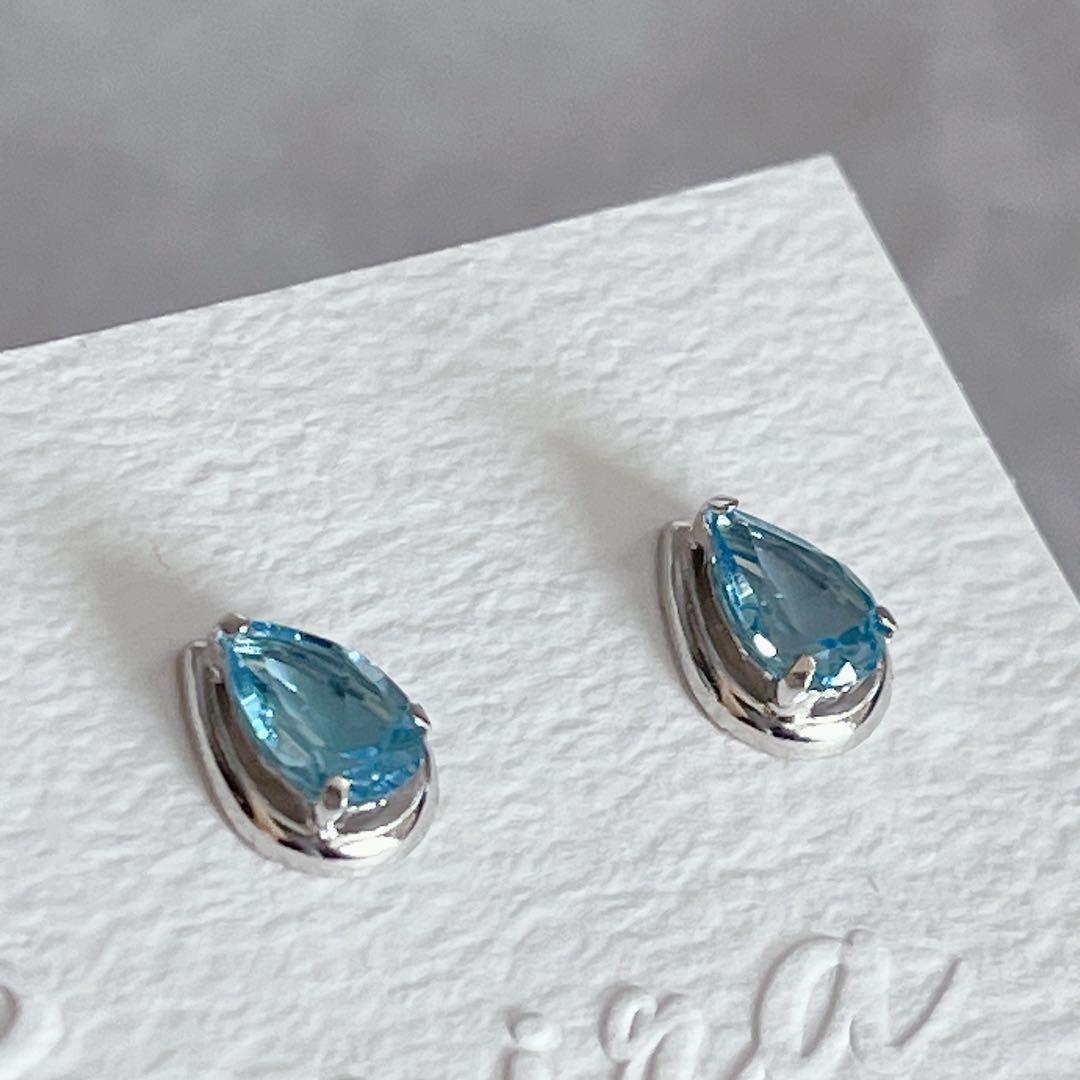 【ボン娘様ご依頼分】 片方売りハート ブルートパーズしずく