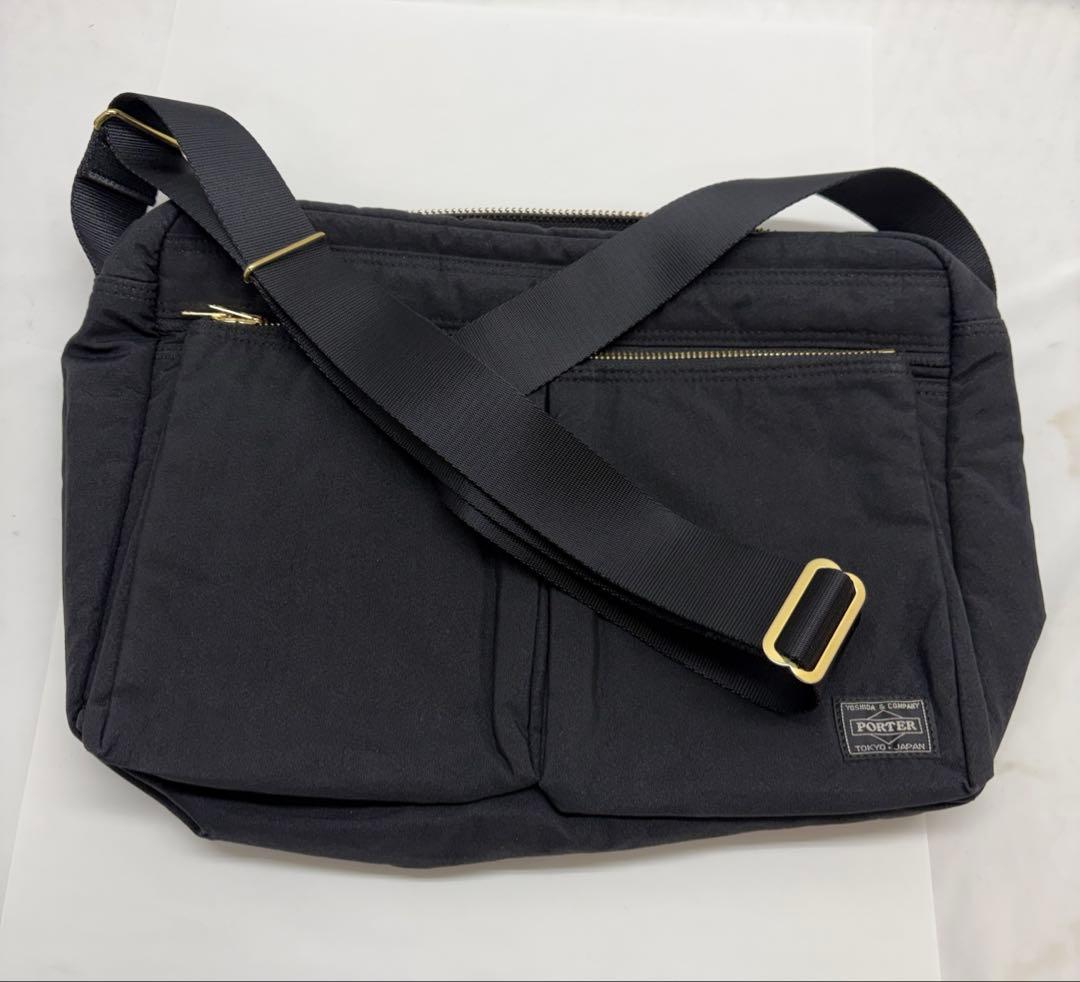 美品　ポーター ドラフト ショルダーバック ナイロン ゴールド金具　PORTER