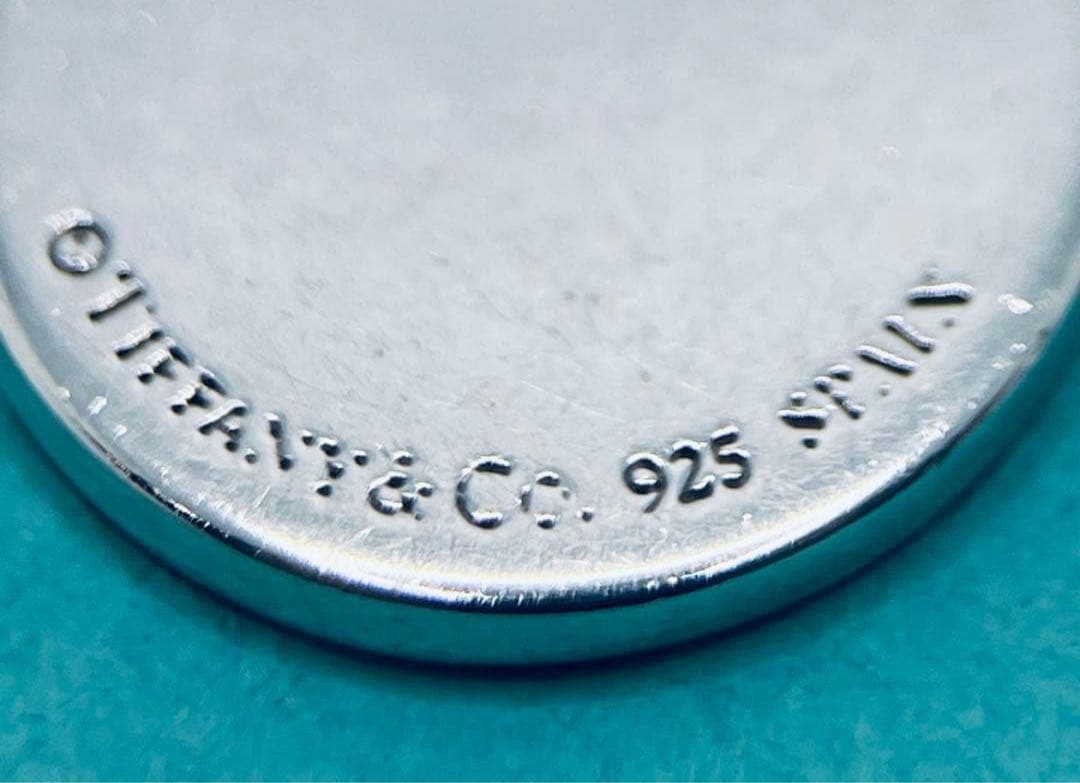 c778 美品　ティファニー　ラウンド　タグ　サークル　ネックレス　925