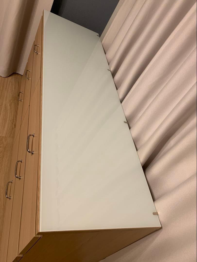 IKEAイケア引き出しMALMガラストップキャビネット チェスト