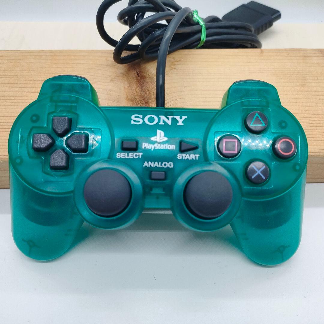 プレイステーション２ コントローラオーシャンブルー グリーン２個セット