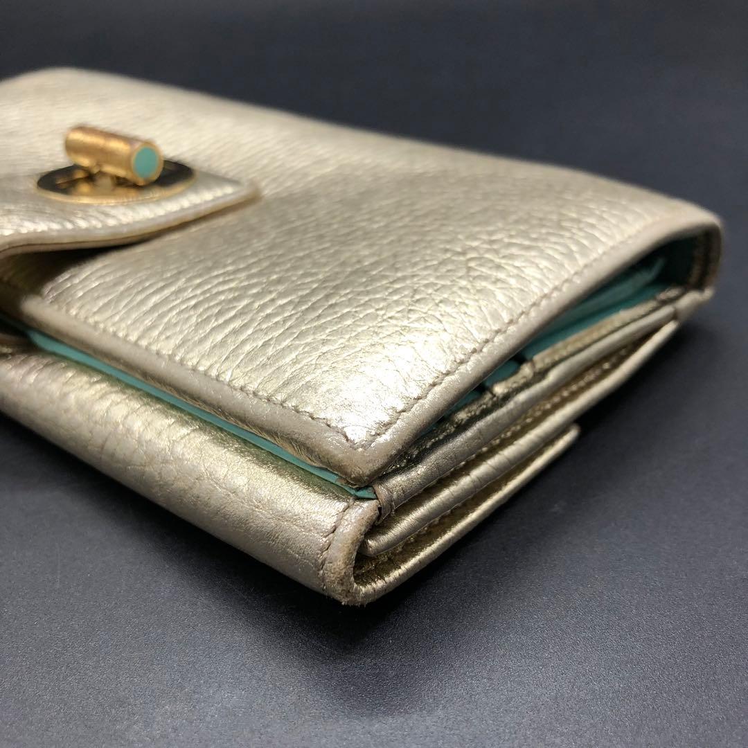 TIFFANY&Co. ティファニー 長財布 二つ折り レザー ゴールド