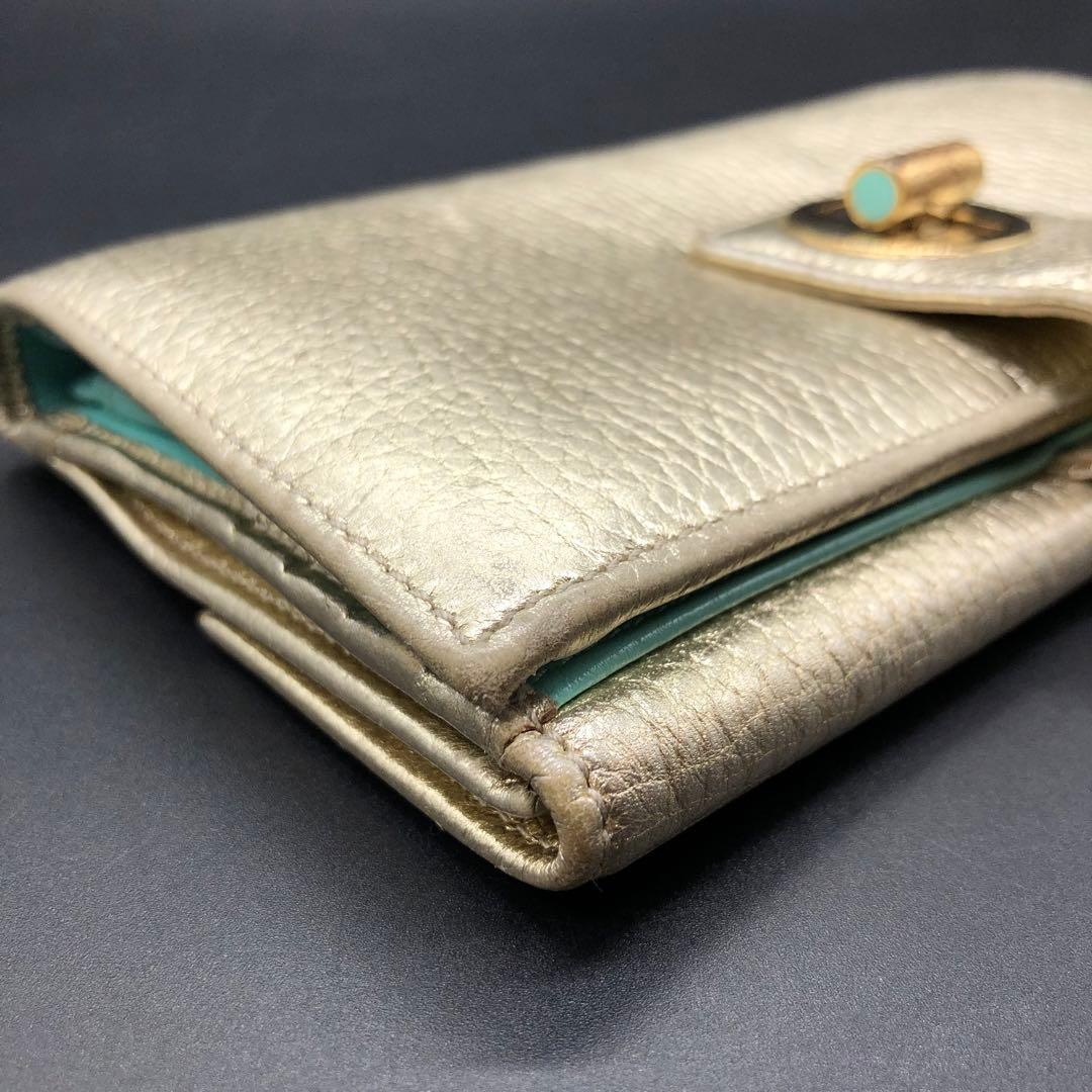 TIFFANY&Co. ティファニー 長財布 二つ折り レザー ゴールド