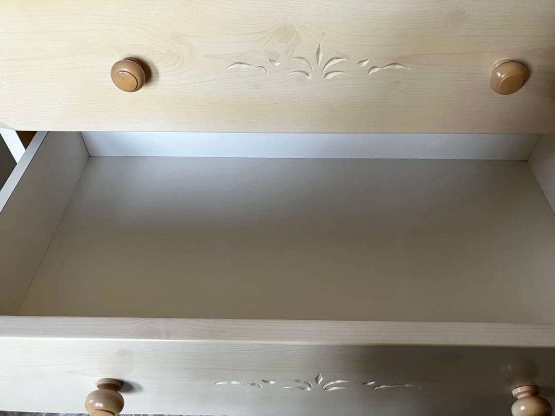 【送料込み】ニトリ　ハイチェスト 引き出し6段　ホワイト　レール付き