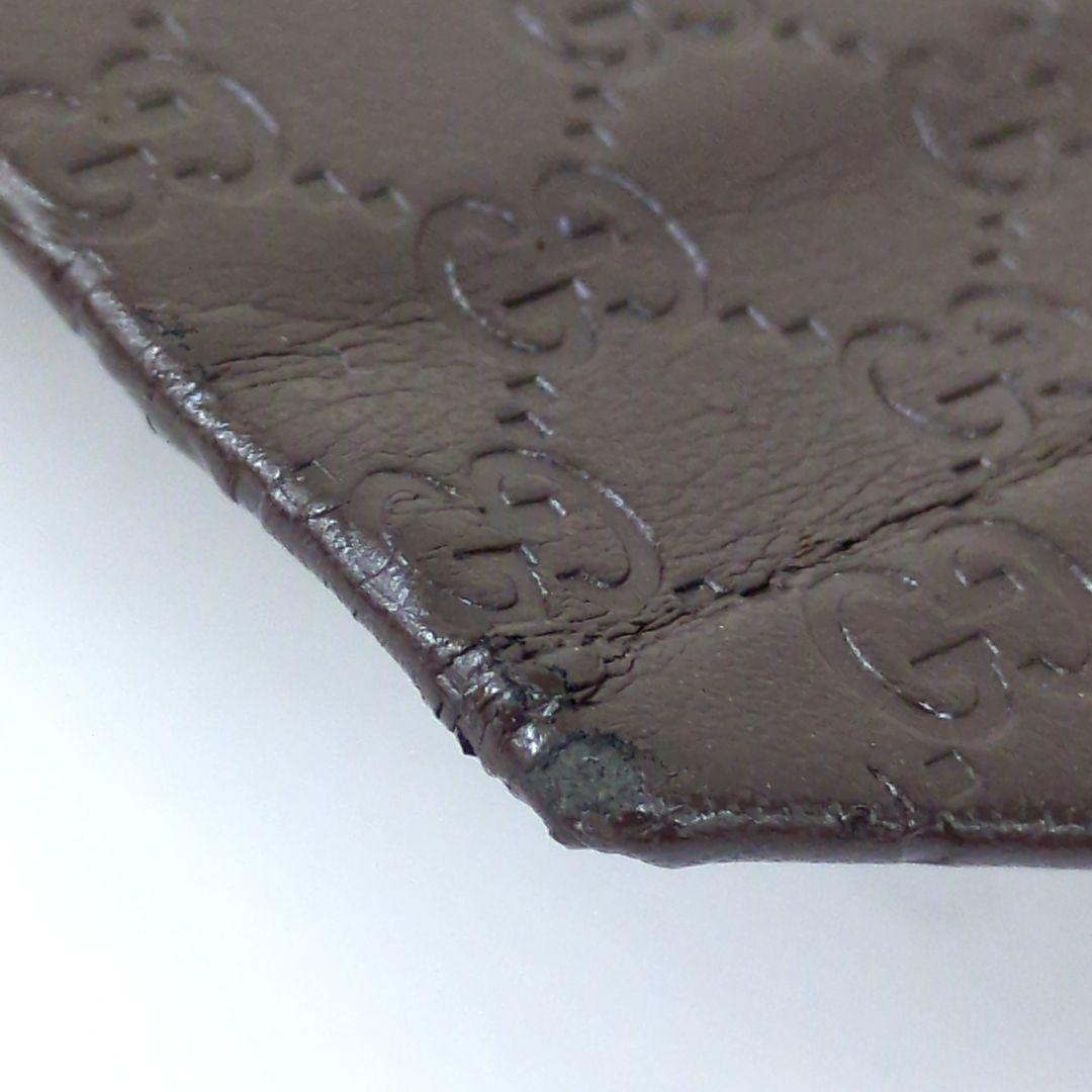 GUCCI グッチ メガネケース シマ レザー ダークブラウン グッチシマ