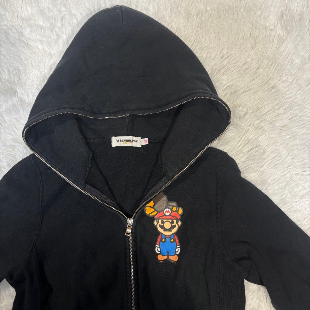 BAPE Nintendo マリオ マイロ フルジップパーカー xs ブラック
