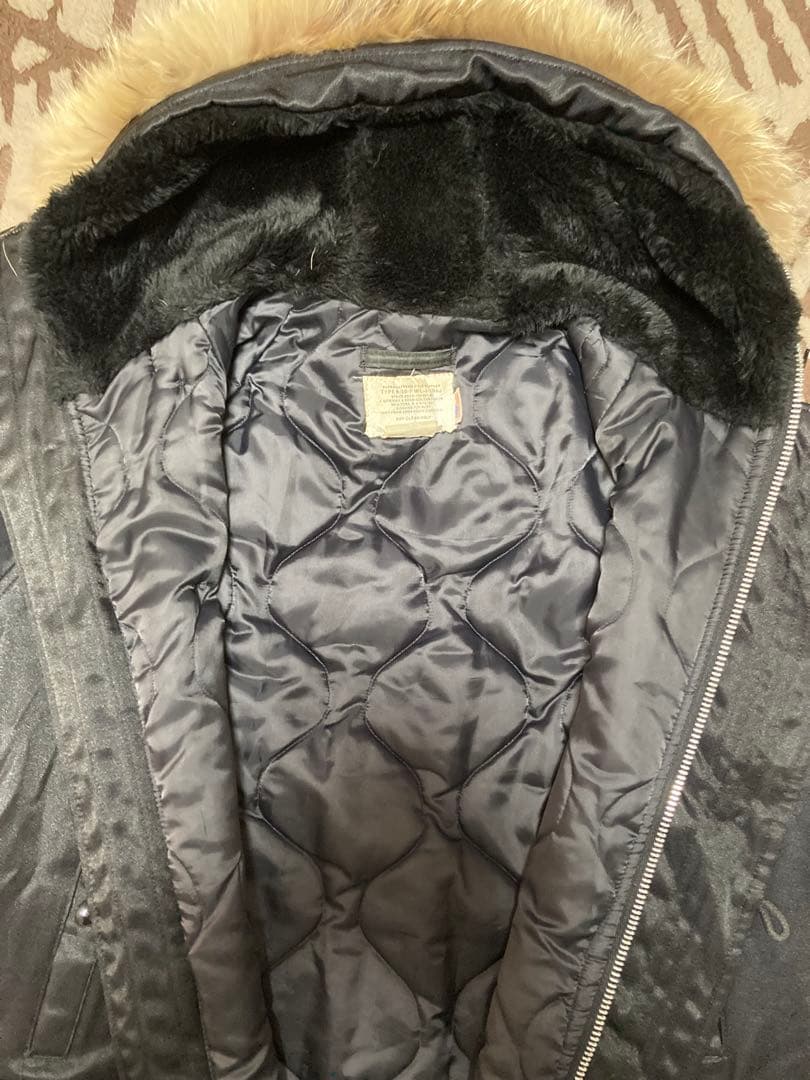 N-3B SPIEWAKミリタリージャケット ファー付き 黒　タイタンクロス