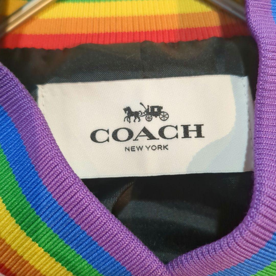 極美品✨️ COACH (S) スカジャン ホースアンドキャリッジ刺繍 ピンク