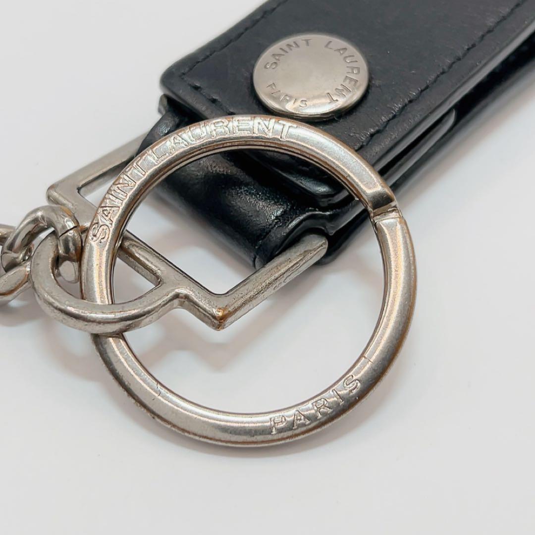 【SAINT LAURENT 】サンローラン カサンドラ ロゴキーリングブラック