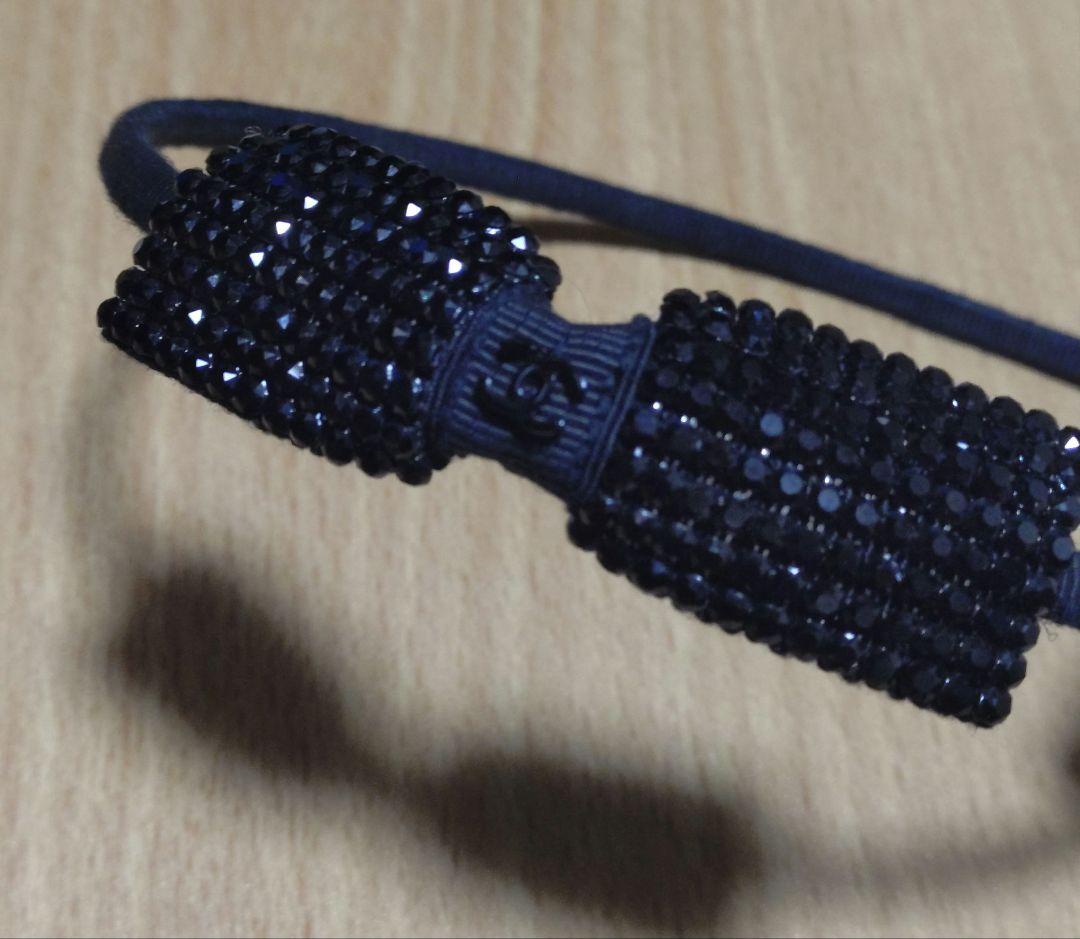 CHANEL シャネル ブラックリボン ヘアバンド カチューシャ