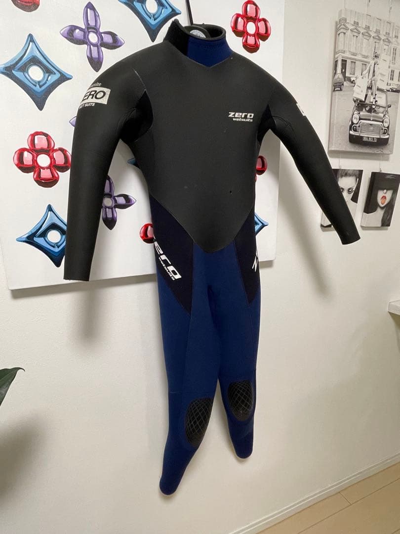ZERO ドライ冬用レディースフルスーツ ウェットスーツ 黒/青