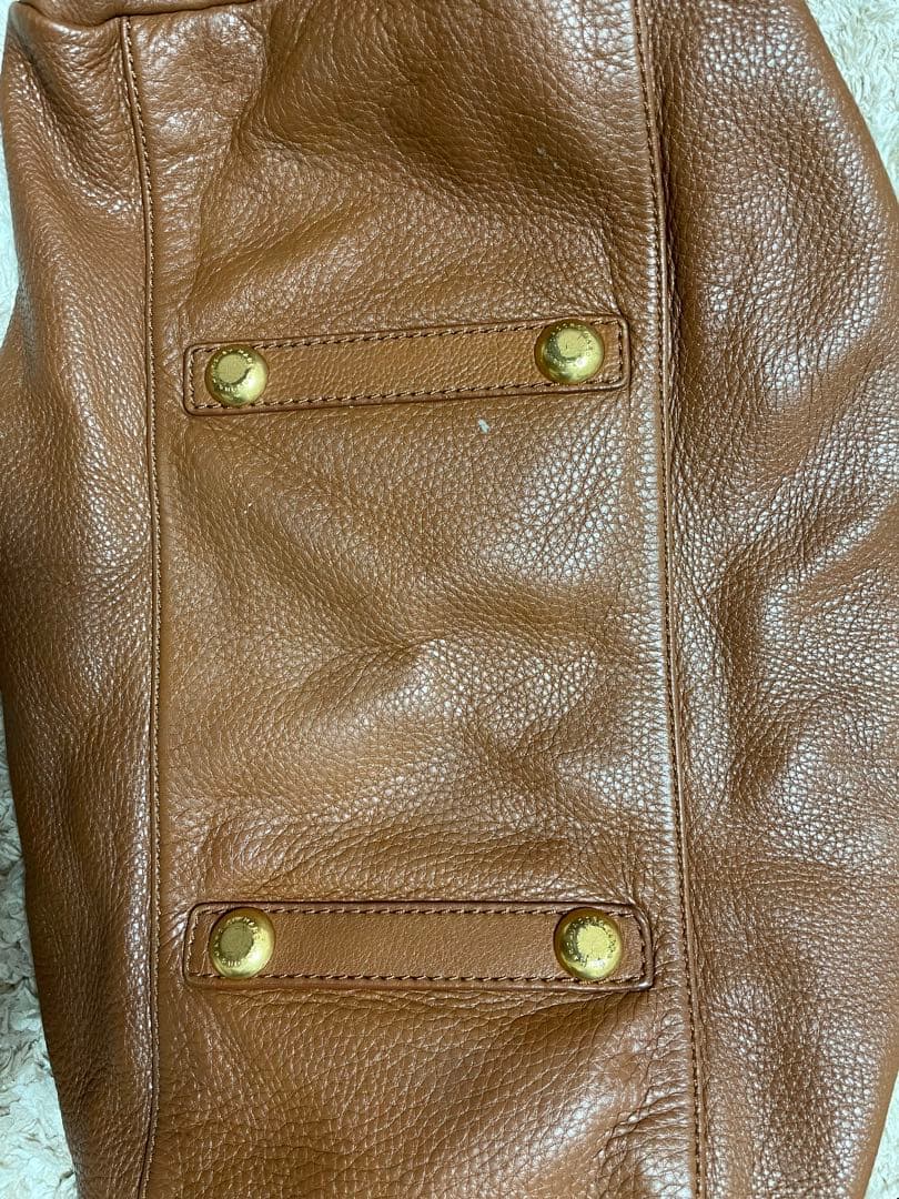 マークジェイコブス ブラウン レザー ハンドバッグ