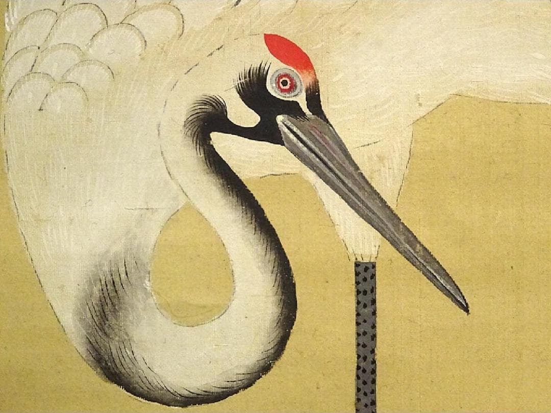 【真作】掛軸 土佐光貞『祝儀三幅対 鶴 福禄寿』絹本 箱付 掛け軸 a01141