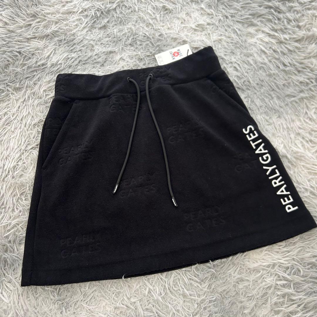 新品　パーリーゲイツ　セットアップ　パーカー　パイル　スカート　ネイビー　1