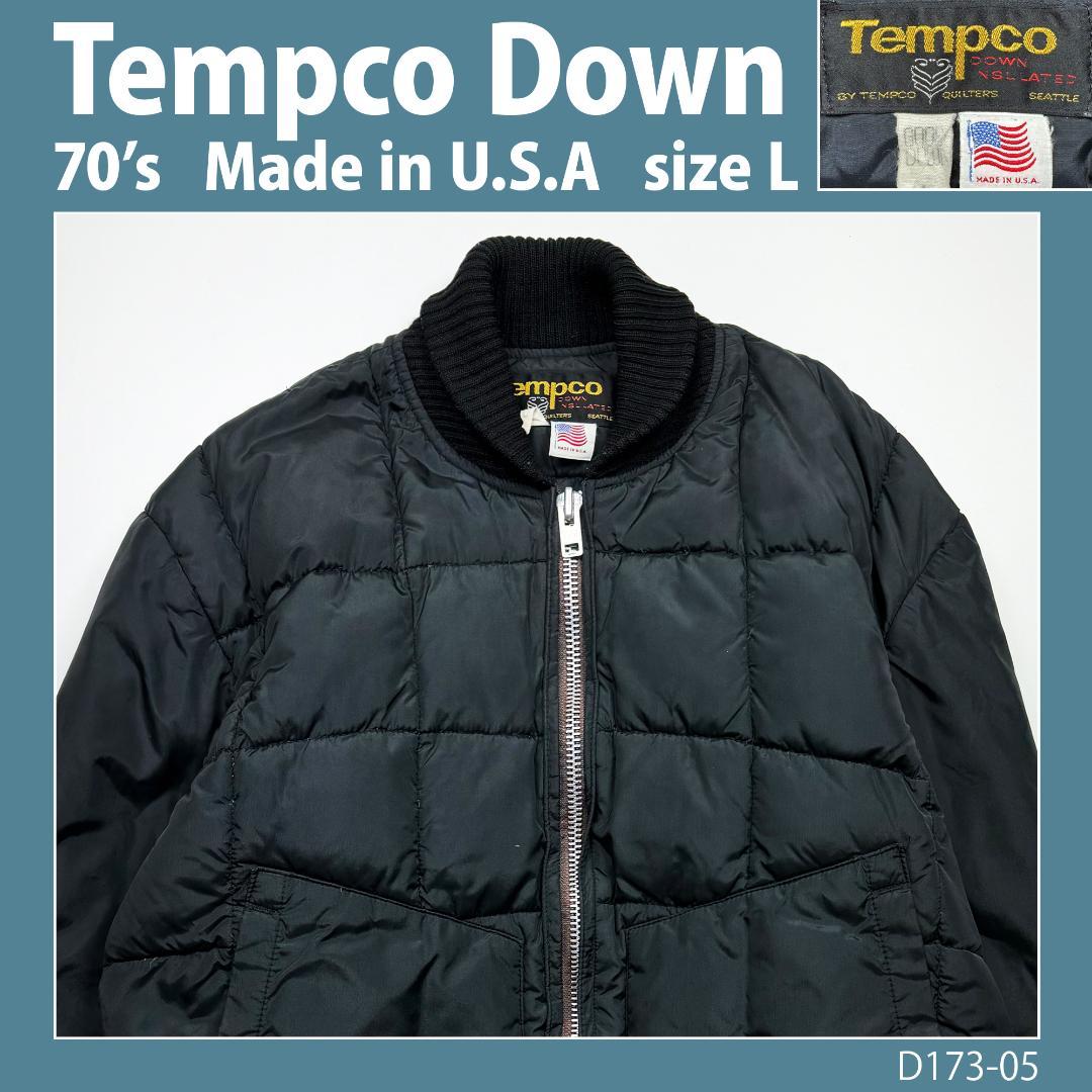 【70s】テンプコ　グースダウン　ジャケット　黒　USA製　ヴィンテージ古着
