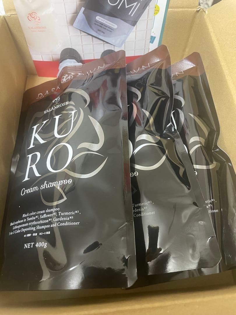 新品★バランローズ KUROクリームシャンプー★ダークブラウン400g３個セット