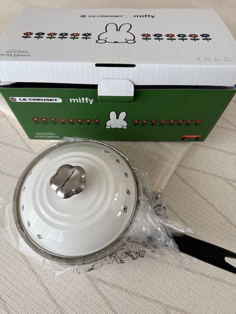 ル・クルーゼ　ミッフィー ソースパン 16cm (フラワーツマミ） ガス　IH